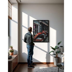 Formula 1 Print | Vintage F1 Car Poster | Italian Supercar Wall Art | Retro Garage Artwork | Ferrari Racing Decor | Car Collector Gift