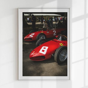 Vintage Ferrari Art | Formula 1 Wall Art | Retro F1 Poster | Classic Car Print | Ferrari Garage Decor | Man Cave Racing Wall Print