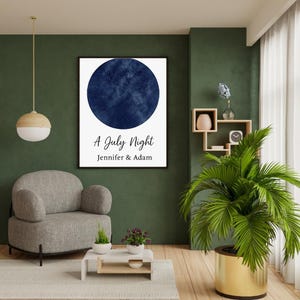 Custom Star Map Print – A July Night, Personalized Night Sky Poster, Anniversary Gift for Couple, Framed Celestial Art