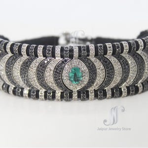 Thread Diamond Bracelet with Black Diamonds and White Diamonds | Pave Bracelets | Black Diamond Bracelet | Diamond Bracelet | Gifts For Mom