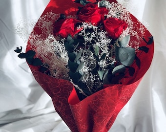 Ramo de rosas preservadas San Valentín