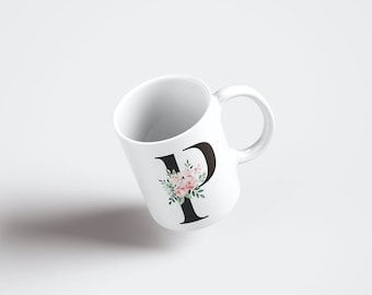 Taza inicial con flores