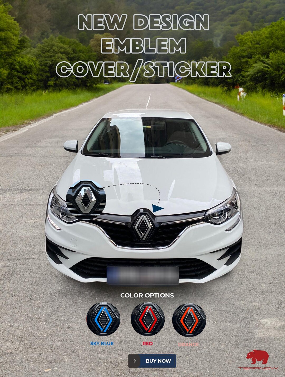 thumbnail image 2 of Custom Renault Logo Prespaced Replica Sticker – Choose Size & Color – Made In Italy 2 of 3