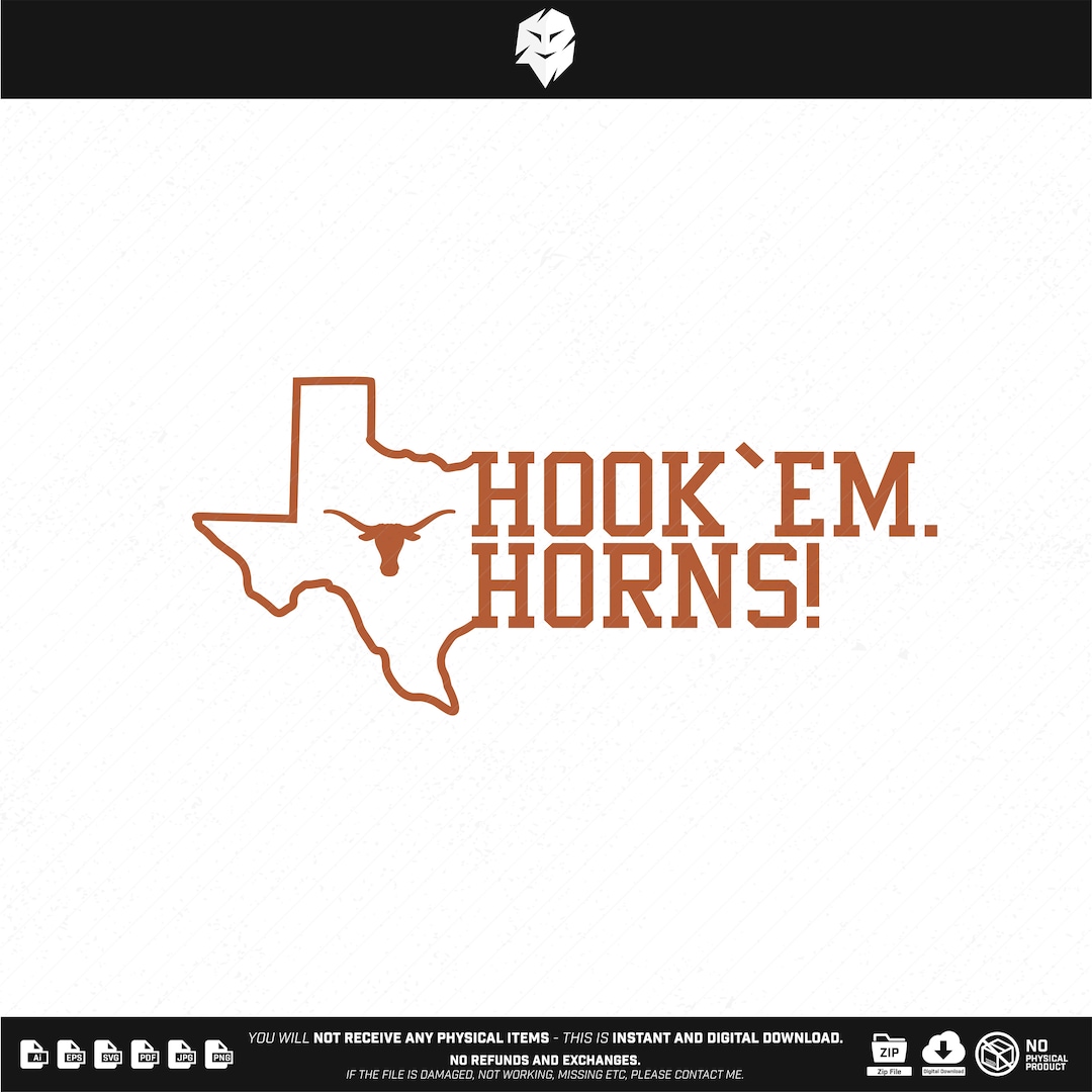 Hook 'em. Horns Vector ai, Eps, SVG, PDF, and Image jpg, Png Etsy