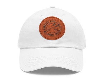 Dad Hat with Leather Patch (Round)