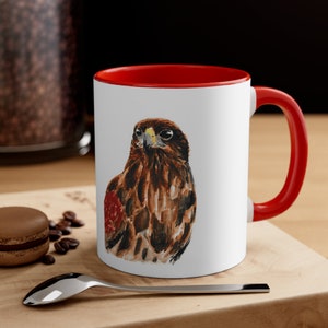 Mug, Harris Hawk, Hawkeye Falconry Logo, Coffee Tea Cup, Bird Lover Gift, Wildlife Nature Lover, Bird Watcher Gift