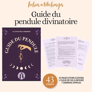 Ebook Divination Pendulum for Beginners, Complete PDF Guide to Learn Dowsing Easily, Divination, Printable Board