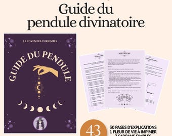 Ebook Pendule divinatoire pour débutant, guide complet PDF pour apprendre la radiesthésie facilement, divination, planche à imprimer