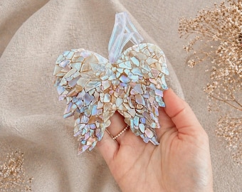 Personalisiertes Gedenkgeschenk, Verlust eines geliebten Geschenks, Beileidsgeschenk, Muschel-Engelsflügel, Küstenerinnerung