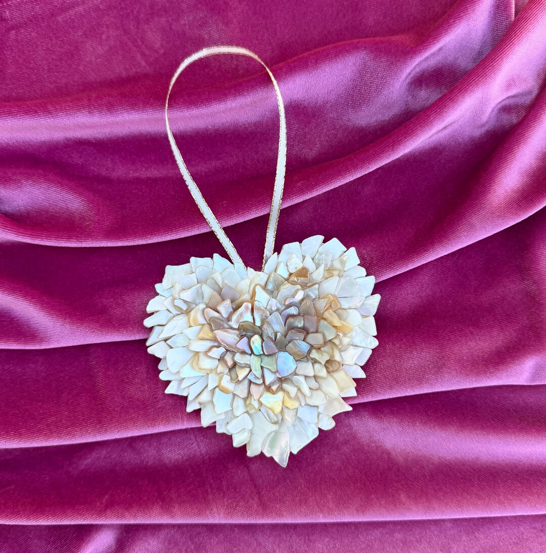 Sea Shell Heart Valentines Day Decor Handmade Personalized Ornament ...