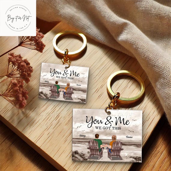 Ride Safe Skull Couple On Motorcycle, It's You And Me Against The World Babe Personalized Keychain Gift 456380