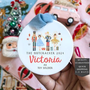Personalized Nutcracker Ornament Ceramic Ornament, Ballerina Ornament 2024, Custom Name Ornament, Nutcracker Ballet, Custom Ornament
