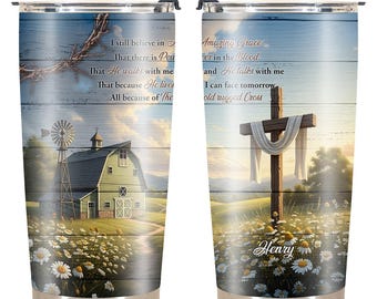 Personalized I Still Believe In Amazing Grace Tumbler, Christian Gifts for Women Faith Bible Inspiration Stainless Steel Tumbler 20oz