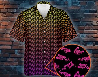 Funny Couple Skeleton Endless Love Hawaiian Shirt, Man & Woman Stick People Hawaiian Shirt, Funny Gifts For Couple, Family Members