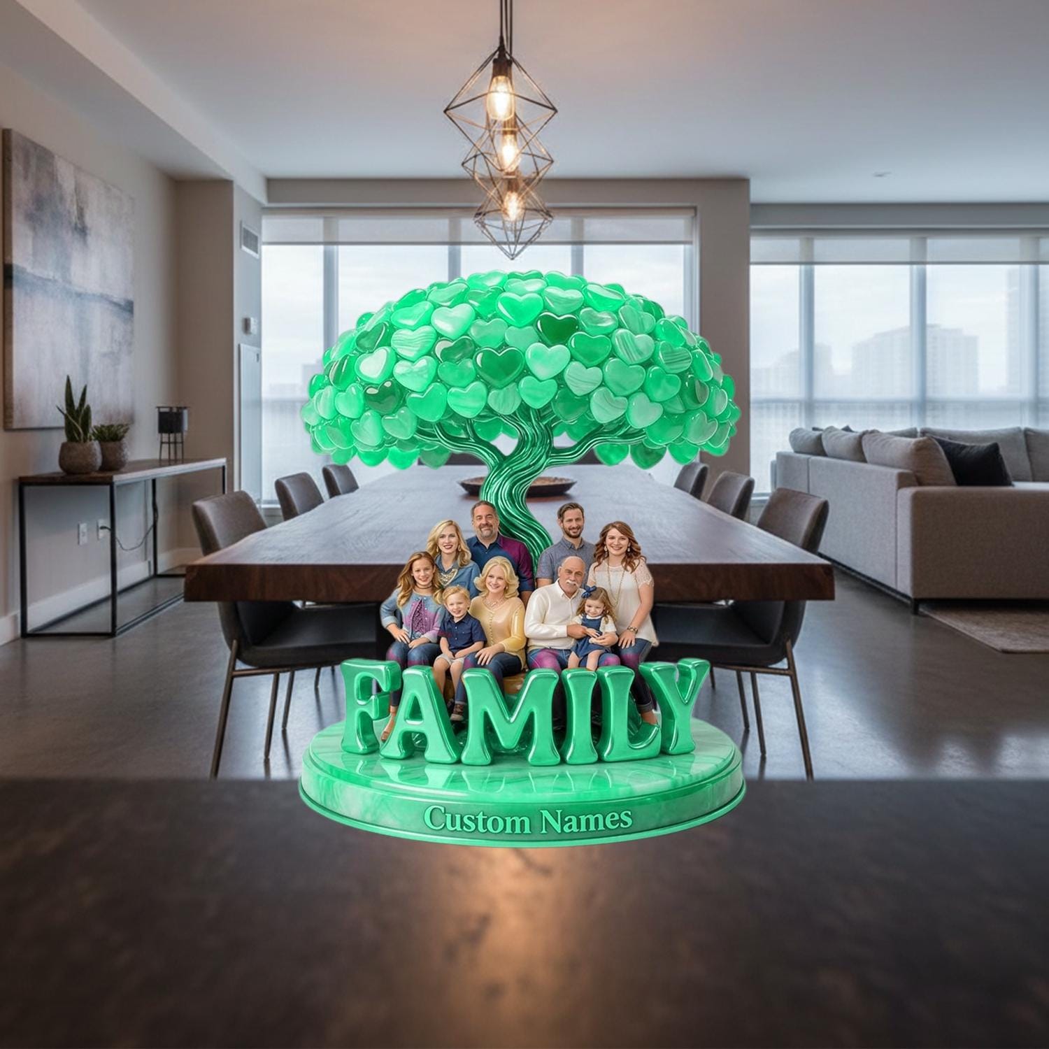 Personalized Family Tree Acrylic Plaque, Custom Names Gift, Heart Tree ...
