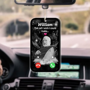 Décoration de voiture L'appel que j'aimerais pouvoir prendre, Décoration de voiture commémorative, Carte commémorative avec photo, Souvenir du jour, Cadeaux de la perte d'un père