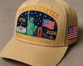 Custom USA 250 Years Anniversary Embroidery Hat, 1776 to 2026 Patriotic Baseball Cap, Veterans Day Hat, 1775-2025 Military Embroidery Cap