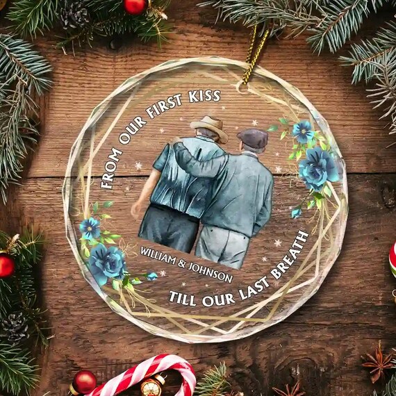 From Our First Kiss Till Our Last Breath - Personalized Glass Ornament