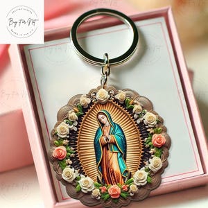 Personalisierte Unsere Dame von Guadalupe Schlüsselbund, Jungfrau Maria Schlüsselbund, Religiöses Geschenk, Virgen De Guadalupe Schlüsselbund, Jungfrau Maria Geschenke