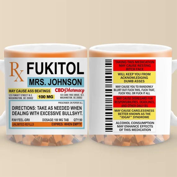 Personalized Funny RX Prescription Label Mug, Customized Prescription Mug,  Christmas Mug Gift, Doctor Nurse Pharmacist Gift Psychiatrist - Etsy