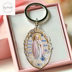 Personalisierte Heilige Gnade Jungfrau Maria Schlüsselbund, Heilige Maria Mutter Gottes Schlüsselbund Geschenk, Unsere Dame der Gnade Schlüsselbund, Christliche Glaubensgeschenke