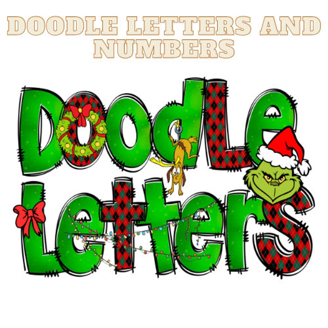 Christmas Doodle Alphabet Doodle Letters PNG Files Doodle - Etsy
