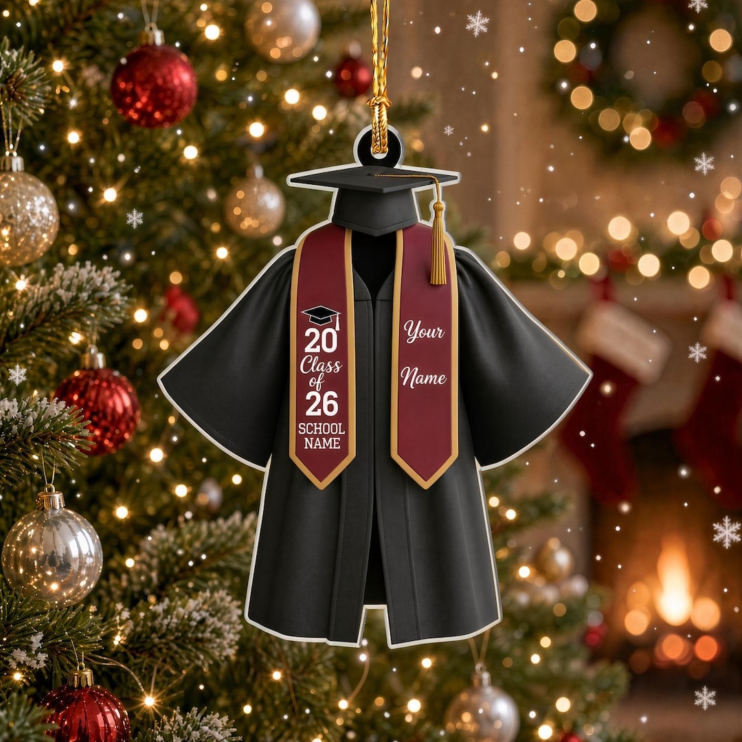 Personalized Graduation Ornament 2026, Custom Name & School Graduation ...