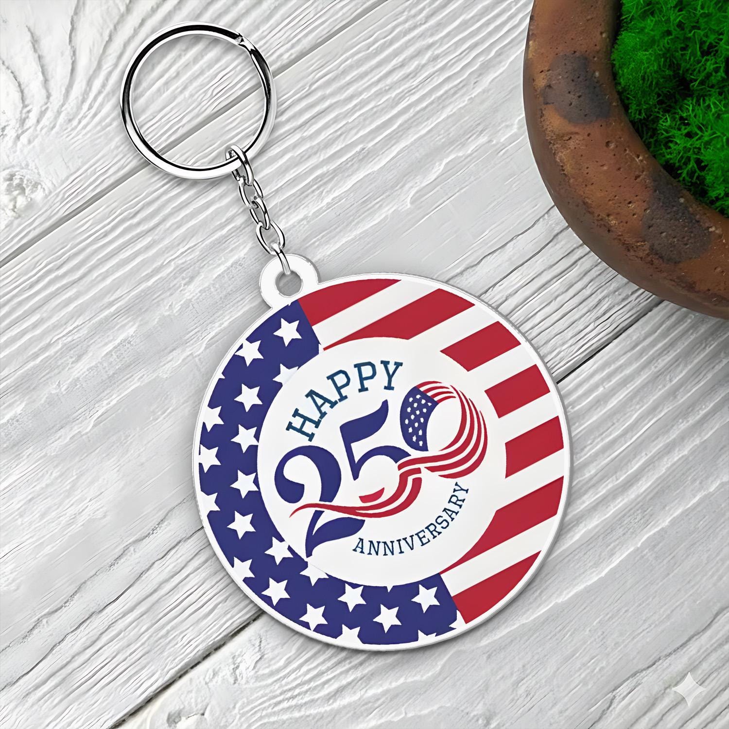 Happy 250th Anniversary Keychain, 1776–2026 USA Patriotic Keyring ...