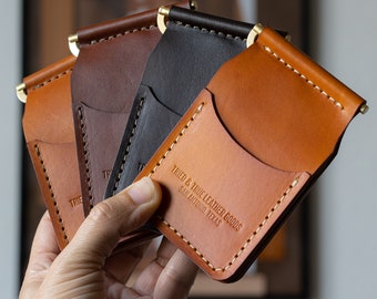 Money Clip Wallet Leather Wallet Gift for Him Mens Gift Ideas Leather Slim Wallet Minimalist Custom Leather Wallet Hand Stitched Wallet