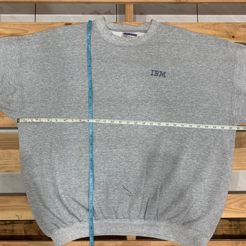 Vintage IBM Graphic Hanes Crewneck Sweatshirt Jumper Pullover Sweater Grey Colour Size Fits Large XLarge image 10