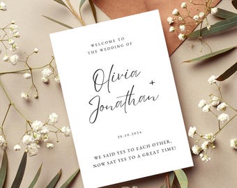 Classic Wedding Sign, Minimalist Wedding Sign, Custom Wedding Print, Welcome Wedding Decoration, Personalized Wedding Sign, 42 x 59.4 cm