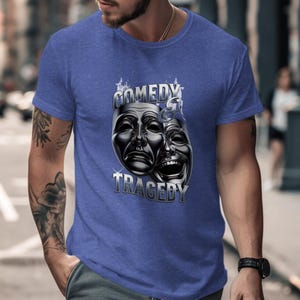 Theater Comedy and Tragedy Masks Graphic Tee Shirt, Drama Club Costume Shirt, Performing Arts T-Shirt, Theater Lovers Gift