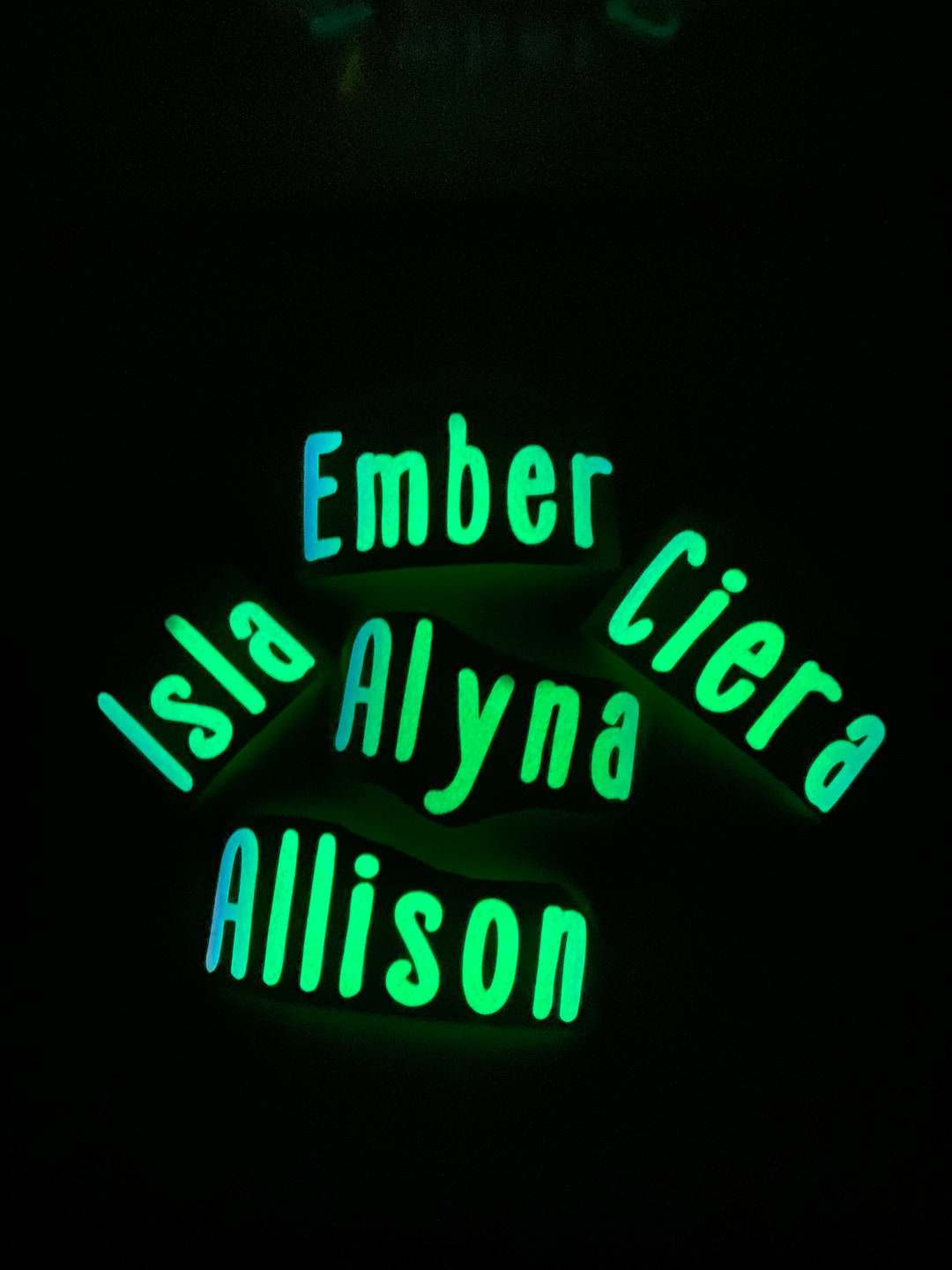 Holographic Glow in the Dark Name Sticker for Tumbler Vinyl Name Decal