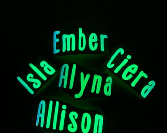 Holographic Glow in the dark Name Sticker for Tumbler | Vinyl Name Decal | Custom Name Decal