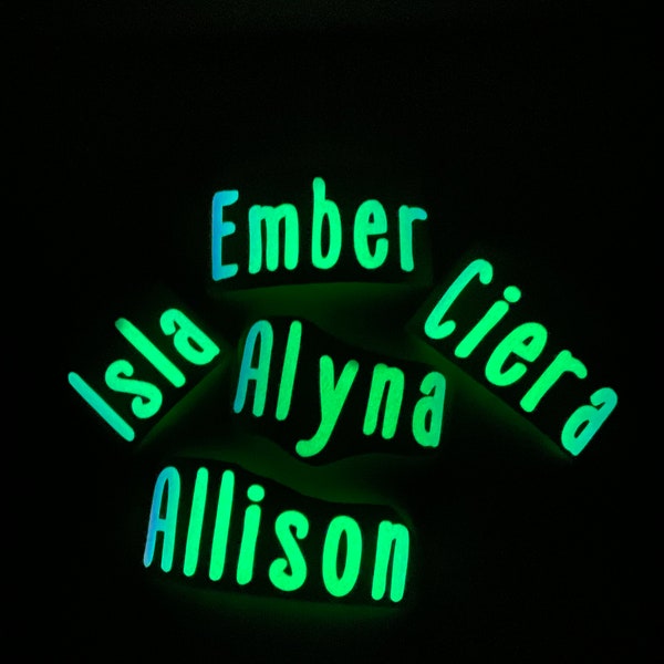 Holographic Glow in the dark Name Sticker for Tumbler | Vinyl Name Decal | Custom Name Decal