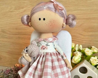Tilda Puppe, Schutzengel , Weihnachtsengel , Stoffpuppe, personalisierte Puppe, Puppe für sie