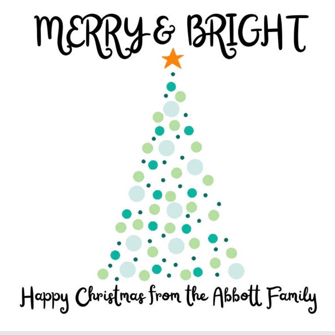 Merry & Bright digital Christmas Card Etsy