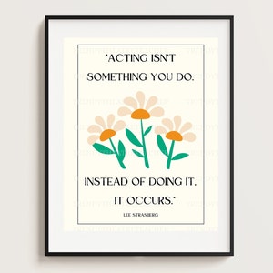 DIGITAL DOWNLOAD | Printable Trendy Theatre Classroom Lee Strasberg Poster
