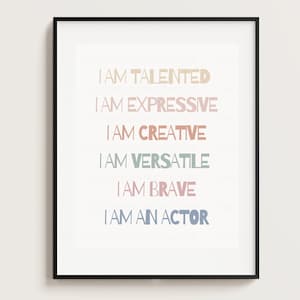 DIGITAL DOWNLOAD | Trendy Theatre Classroom Student Affirmations Poster