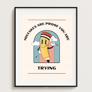 DIGITAL DOWNLOAD | Retro Growth Mindset Theatre Classroom Poster