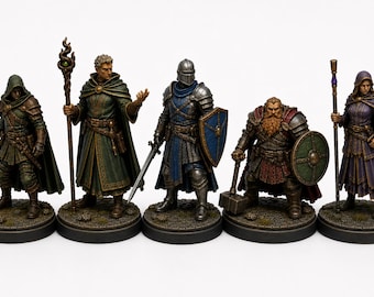 Ensemble de figurines de personnages de jeux de rôle sur table, peintes à la main, pour D&D - Figurines de personnages de jeux de rôle sur table