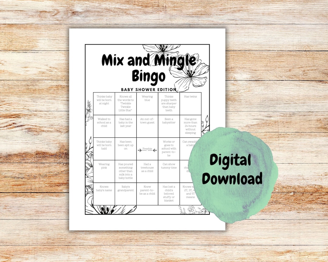 Fun and Interactive Baby Shower Game Mix and Mingle Bingo Etsy