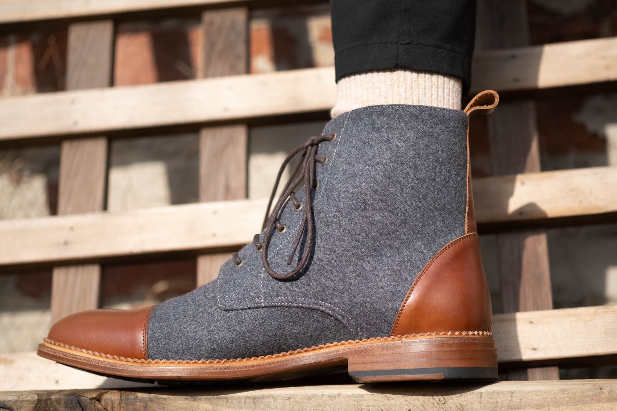 Oneground Mens Wool Leather Boots Sz 13 NEW Polar Fox Men main image 3