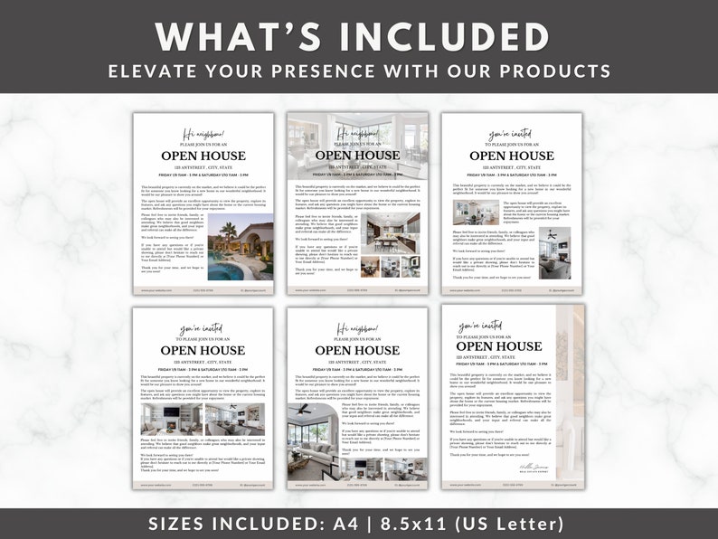 Neighborhood Flyer Templates for Open Houses, Real Estate Canva