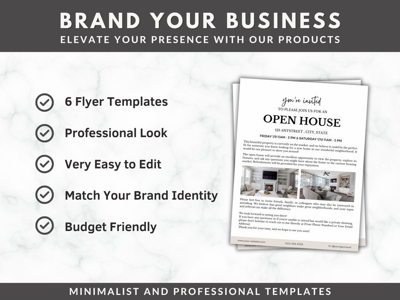 Neighborhood Flyer Templates for Open Houses, Real Estate Canva