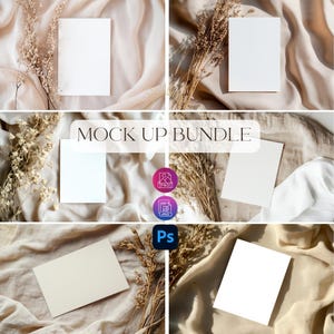 Card 6 Bundle Mockup ⎪Boho Einladung⎪Digitale Datei⎪Sofort Download⎪weiße Karte⎪Smart ObjectPhotoshop+ PNG+JPG⎪Grußkarte⎪ Mock up⎪5x7 Karte