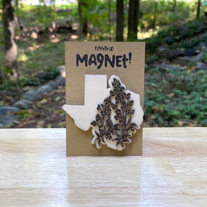 Texas State Flower Magnet- Laser-Cut Wood State Flower Magnet
