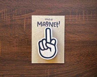 Middle Finger Hand Magnet - Laser-Cut Wood Middle Finger Magnet