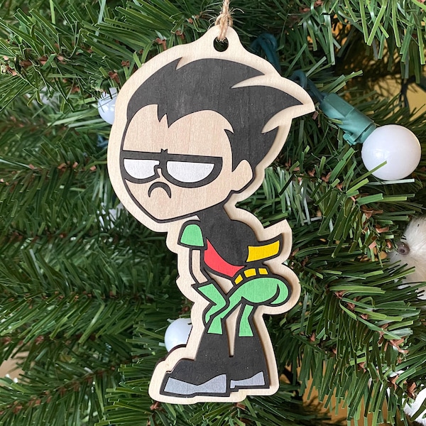 Teen Titans Go! Booty Scooty Robin Ornament - Laser-Cut Wood Booty Scooty Robin Ornament