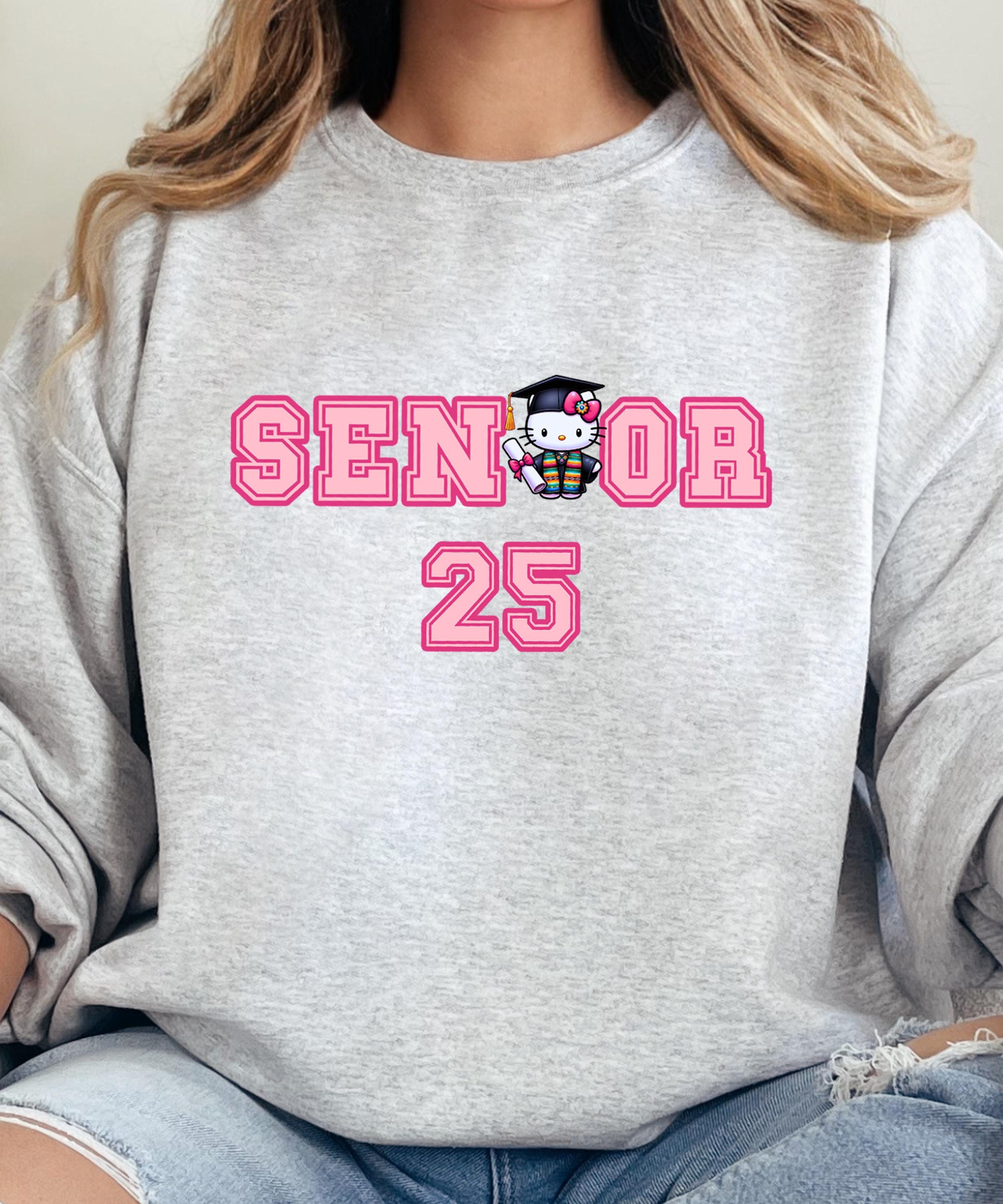 SENIOR GRAD 2025 DTF sweater or shirt. Dtf Kitty Grad Logo. Graduation Gift. Serape Kitty Grad. Proud Culture.